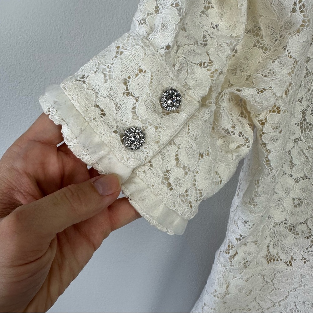 Zara Blogger Favorite Lace Rhineston Button Mini Dress - Picture 12 of 12